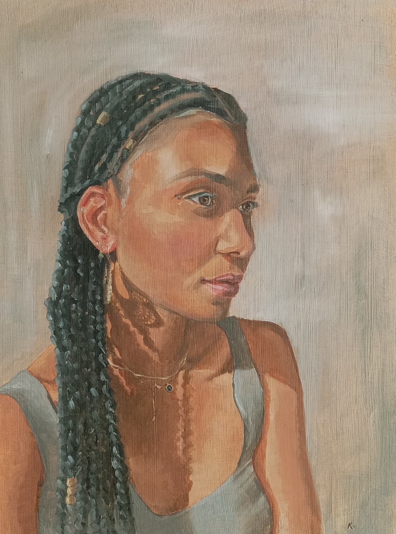 Ruby, oil on board