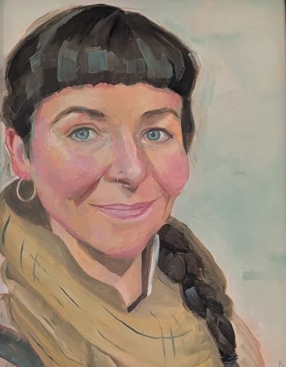 Fringe, oil on board