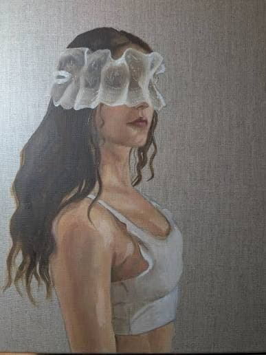 Sister, reading, oil on canvas